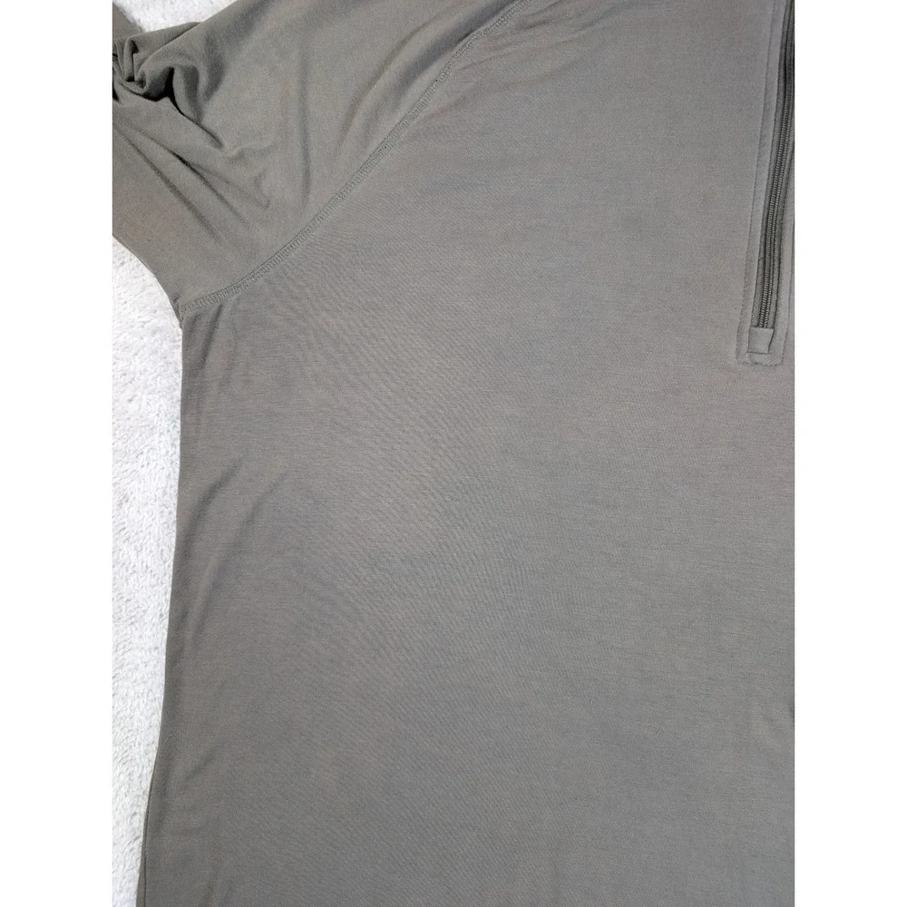 Free Fly Mens Bamboo Quarter Zip Pullover Shirt Gray Green XXL 2XL Raglan Sleeve